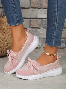 女士多用途低幫時尚休閒運動鞋 - 粉色 - 查看 4