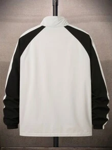 Manfinity Campus Court Lässige Herren Farbblock Raglan Ärmel Reißverschluss Outdoor Windjacke ohne T-Shirt