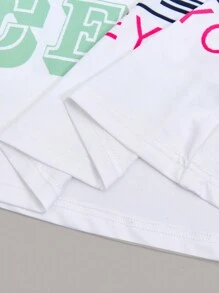 SHEIN ICON 大码夏季数码印花露肩连衣裙 - 彩色 - 查看 3