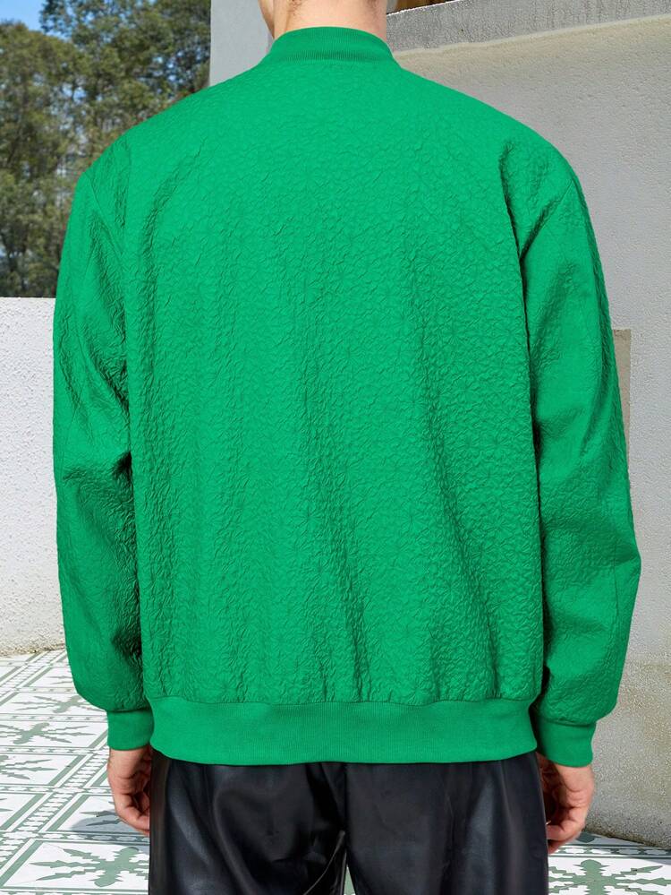 Loose Fit Men's Zip-Up Bomber Jacket