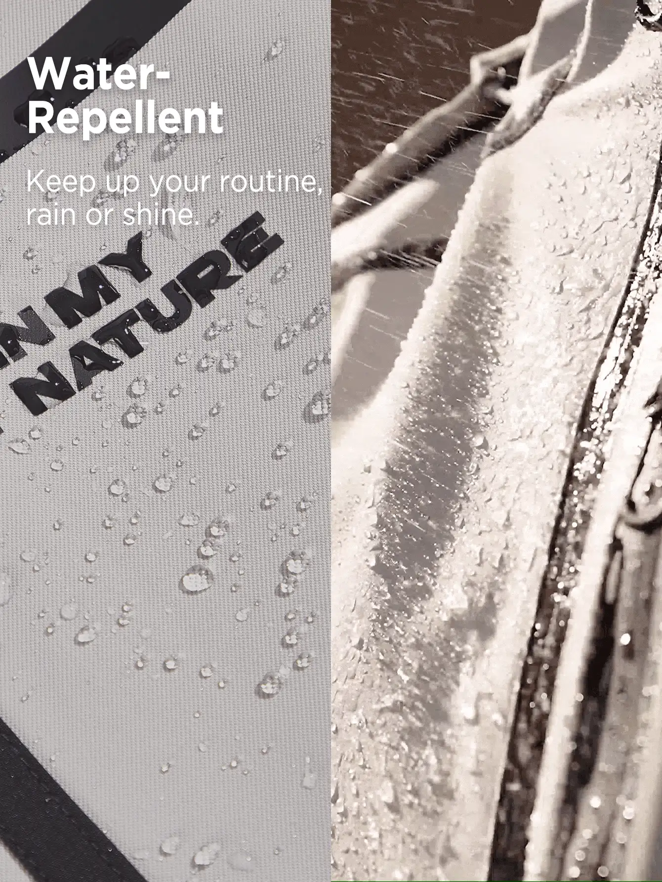 In My Nature 1入組拼接滾邊拉鏈開襟連帽戶外絕緣夾克 - 淺灰色 - 查看 4