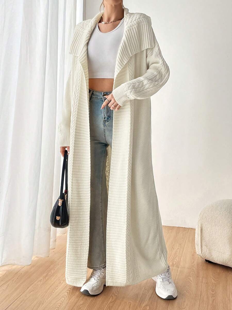 SHEIN EZwear 瀑布领落肩开衫
