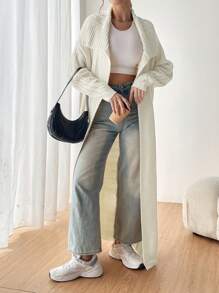 SHEIN EZwear 瀑布领落肩开衫