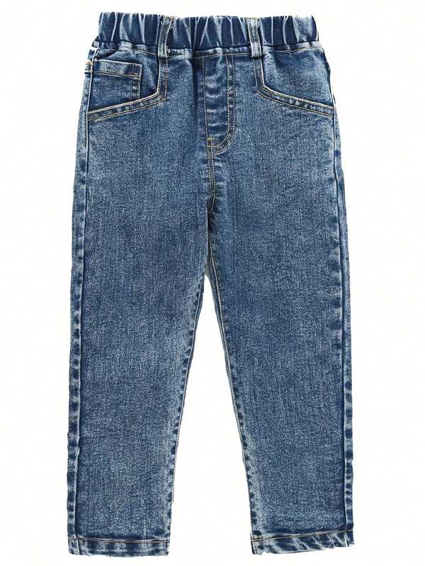 Bimbo Jeans con vita elastica tasca inclinata