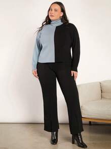 SHEIN BASICS Plus Dwutonowy Golf Opuszczane ramiona Swetry