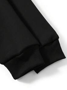 INAWLY Đồ họa Hình & Khẩu hiệu Áo nỉ - màu đen - Xem 3