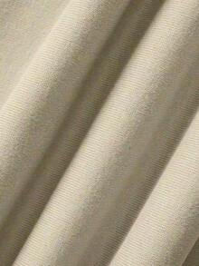 SHEIN EZwear Christmas Tree & Slogan Graphic Thermal Pullover - Beige - View 5