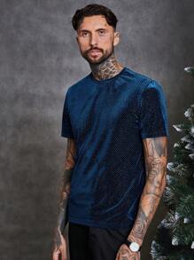 GENTILAND Men Glitter Tee - Blue - View 4