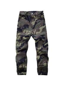 Thiếu niên con trai Camo In Túi có nắp Quần jean chở hàng - xanh quân đội - Xem 1