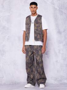 SUMWON 拉鏈背心帶滿版圖案 - 彩色 - 查看 3