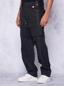 SUMWON Straight Leg Pu Cargo Trouser