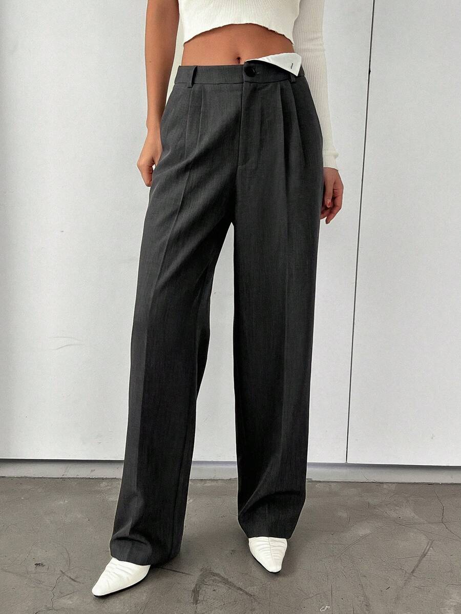 SHEIN DAZY High Waist Contrast Side Seam Knit Pants