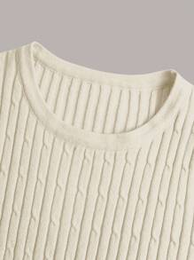 Teen Girl Ruffle Hem Sweater Dress Without Belt - Apricot - View 4