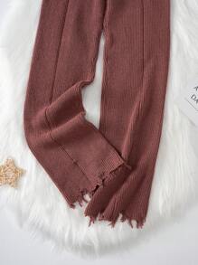 Tonårsflicka Dragsko i Midjan Bedrövad Fåll Sweater Byxor