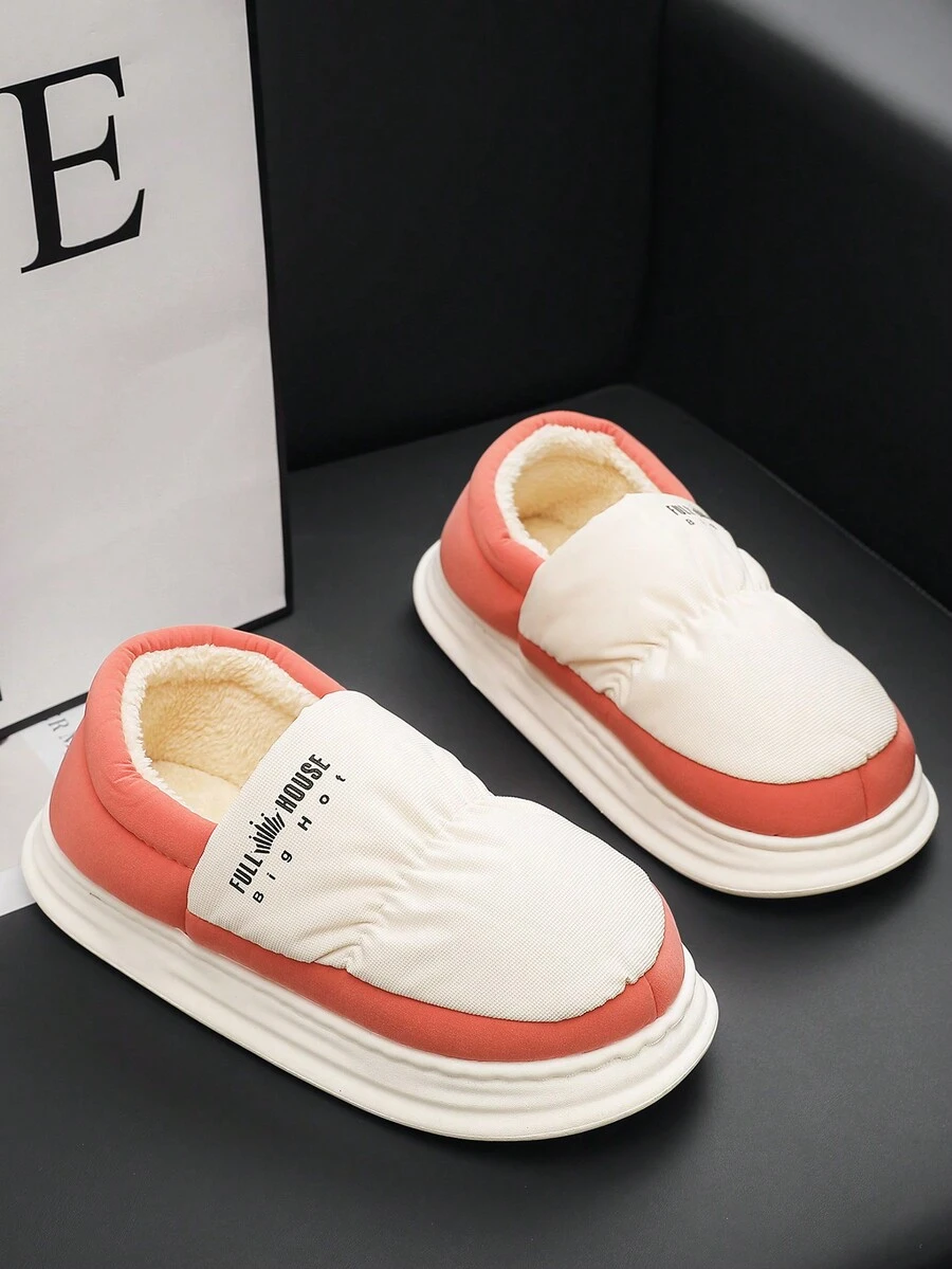 【加厚版】女士及情侶冬季室內高跟拖鞋,產後女士暖和的家居鞋 - 紅色 - 查看 1