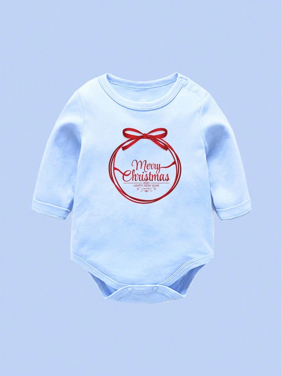 一件寶寶可愛的聖誕派對連身衣、哈衣,保暖內衣、打底衣,適用於秋冬外穿