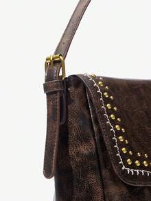 SHEIN VCAY Women's Shoulder Bag With Adjustable Strap, Flip Cover, Brown, Soft Pu Leather Material, Simple & Fashionable Design, Multifunctional & Large Capacity - Brown - View 6