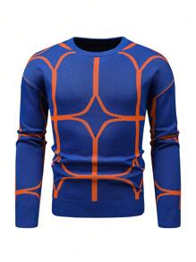 Manfinity Nam Mẫu Geo Thả vai Áo len - Nhiều màu - Xem 1