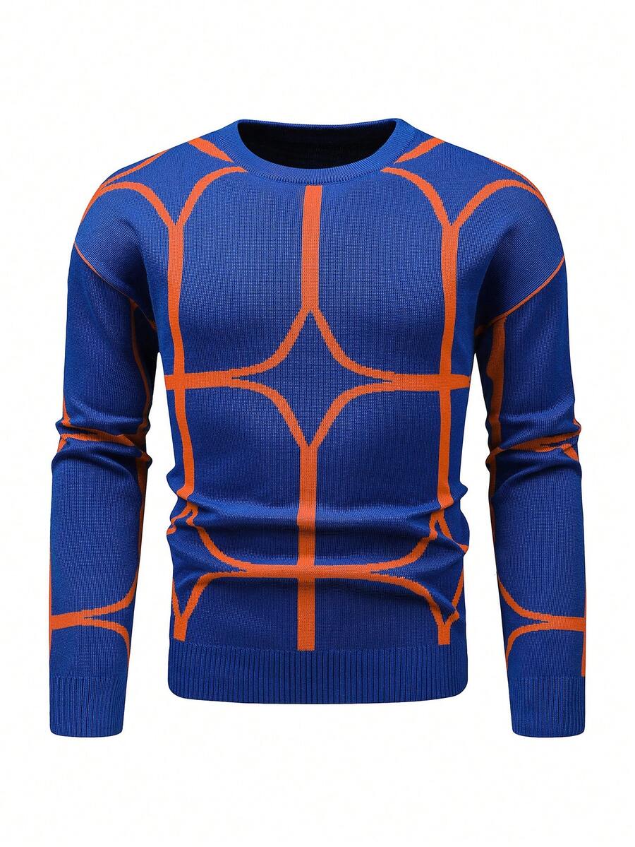 Manfinity Nam Mẫu Geo Thả vai Áo len - Nhiều màu - Xem 1