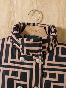 Teen Girl Geo Print Vest Padded Coat