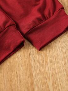 SHEIN Tween Girl Letter Graphic Hoodie & Sweatpants - Multicolor - View 5