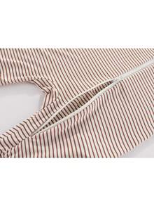 Baby Boy Striped Print Zip Up Jumpsuit - Coffee Brown - View 4