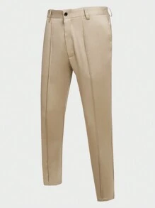 GENTILAND 男士純色梭織長褲 - 杏色 - 查看 1