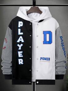 Manfinity LEGND Nam Lỏng lẻo phù hợp Đồ họa Chữ cái Khối màu Áo khoác Đại học - Nhiều màu - Xem 3