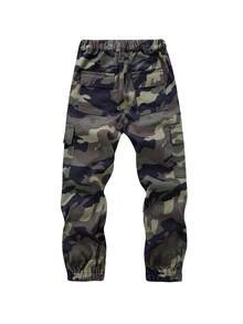 Thiếu niên con trai Camo In Túi có nắp Quần jean chở hàng - xanh quân đội - Xem 2