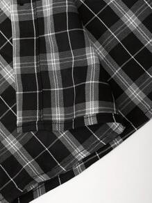 Manfinity Homme Men Plaid & Letter Graphic Shirt - Black and White - View 3