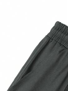 Manfinity Homme Men Drawstring Waist Zipper Detail Pants, For Fall