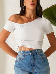 SHEIN Áo thun Quần skinny - trắng - Xem 3