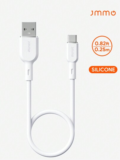 JMMO Cable tipo C, cable de datos y carga rápida de silicona de USB A a Tipo C, cable de silicona ultrasuave de carga rápida de 0,82 pies/0,25 m, regalos de Navidad, imprescindibles para otoño e invierno