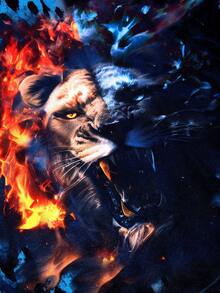 Manfinity LEGND Nam Đồ họa sư tử in hoa Dây rút Áo Hoodie & Quần thể thao - Nhiều màu - Xem 4