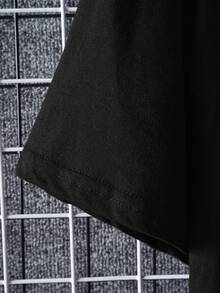 Men Figure & Letter Graphic Tee - Black - View 3