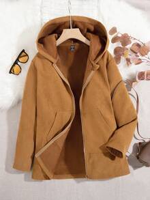 SHEIN Unity Women's Plush Lined Warm Jacket, Family Pack (Sold Separately In 3 Pieces) - Brown - View 6