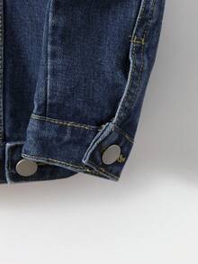 Cậu bé Tween Túi có nắp Áo khoác denim Without Tee - Rửa tối - Xem 8