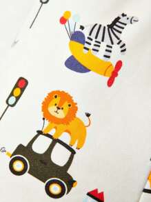 Cozy Pixies Baby Boys Cartoon Graphic Sweatshirt & Sweatpants - Apricot - View 4