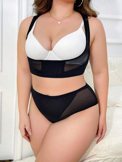 Plus Enfärgat Under Byst Korsett Mer Trosa