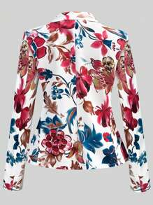 Rometta Plus Floral Print Zip Up Blazer - Multicolor - View 2