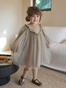 Vestidos de Niñas (3-7) - Marrón - Ver 3