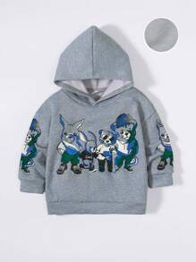 SHEIN Young Boy Cartoon Graphic Hoodie