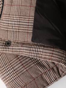 Manfinity Homme Loose Fit Men's Plaid Printed Padded Coat - Khaki - View 6