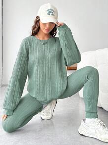 SHEIN EZwear Chất rắn Áo thun Thả vai & Xà cạp - Màu xanh Bạc hà - Xem 1