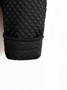 SHEIN Áo nỉ phong cách đơn giản màu đen của Tween Girls - màu đen - Xem 3