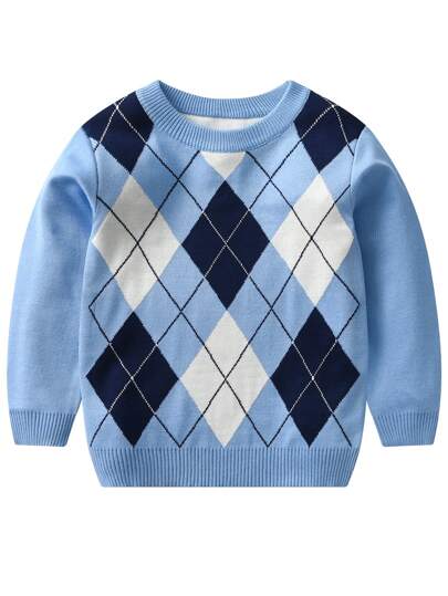 Young Boy Argyle Pattern Sweater