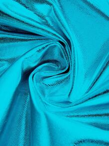 Flirla 大碼垂領露背交叉褶邊吊帶上衣 - 藍色 - 查看 4