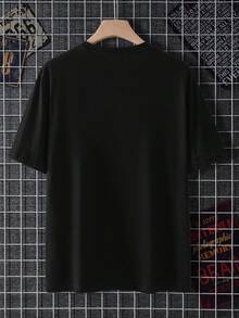 Men Figure & Letter Graphic Tee - Black - View 2