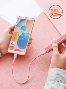 JMMO 数据线 Type-C，硅胶 USB A 转 Type C 快速充电数据线，硅胶超柔软电源快速充电 0.82FT/0.25M 圣诞礼物，秋冬必备品 - 白色 - 查看 5