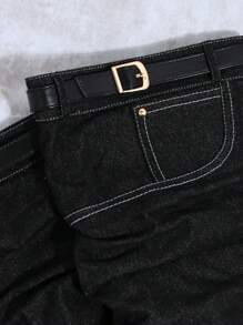 SHUZIA Da giả Xù Cao đến đầu gối Giày ống - màu đen - Xem 4